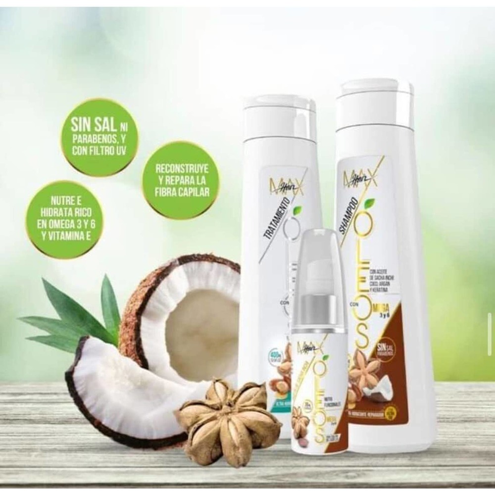 HAIR MX SHAMPOO & TRATAMIENTO HIDRATANTE Y REPARADOR CON ACEITE DE SACHA OLEOS25